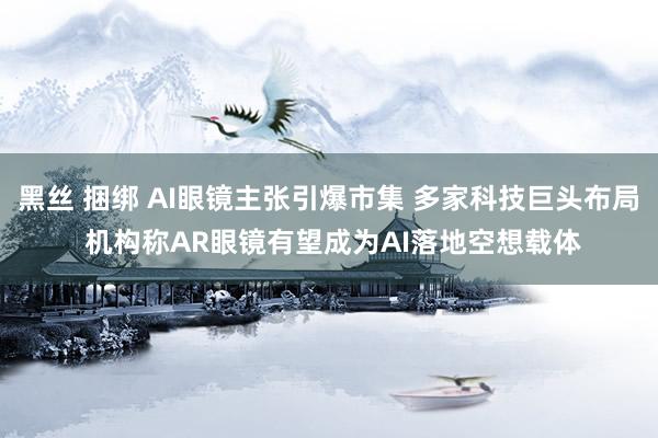 黑丝 捆绑 AI眼镜主张引爆市集 多家科技巨头布局 机构称AR眼镜有望成为AI落地空想载体