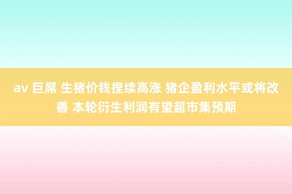 av 巨屌 生猪价钱捏续高涨 猪企盈利水平或将改善 本轮衍生利润有望超市集预期