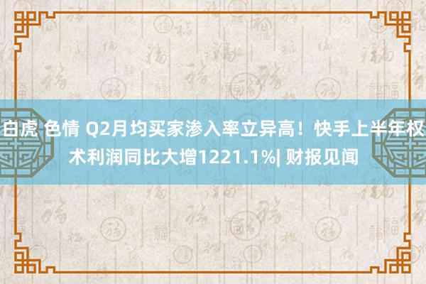 白虎 色情 Q2月均买家渗入率立异高！快手上半年权术利润同比大增1221.1%| 财报见闻