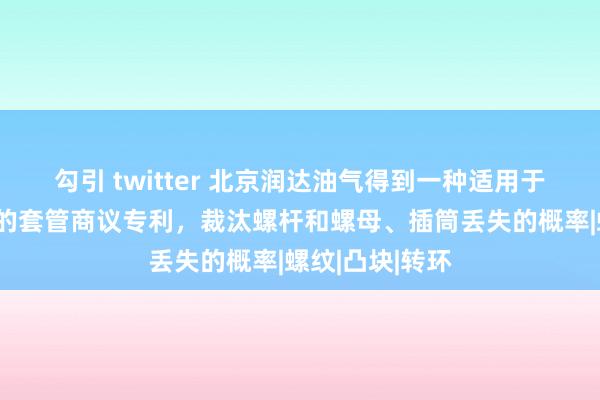 勾引 twitter 北京润达油气得到一种适用于石油斥地成立的套管商议专利，裁汰螺杆和螺母、插筒丢失的概率|螺纹|凸块|转环