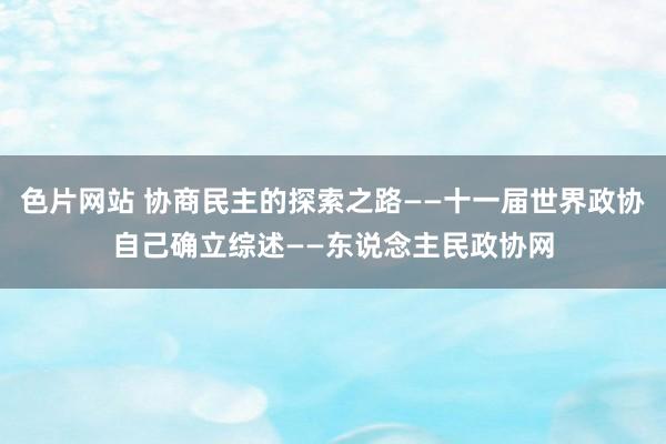 色片网站 协商民主的探索之路——十一届世界政协自己确立综述——东说念主民政协网