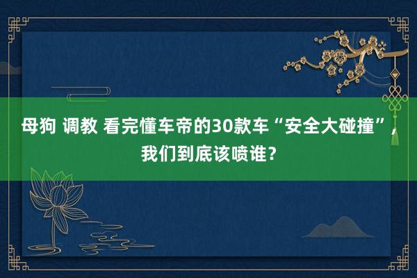 母狗 调教 看完懂车帝的30款车“安全大碰撞”，我们到底该喷谁？