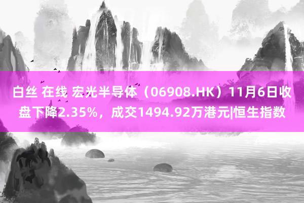 白丝 在线 宏光半导体（06908.HK）11月6日收盘下降2.35%，成交1494.92万港元|恒生指数